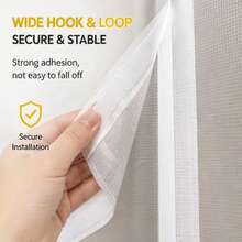 1pc Multi-Size Optional No-Drill Nano Material Upgraded Cat-Proof Door Curtain, Modern Style Black & White Dual Color Rectangular Zipper Design, Ventilated Mosquito Net Cat Barrier, Suitable For Bedroom, Living Room And Home Use - Upgraded Version - View 4