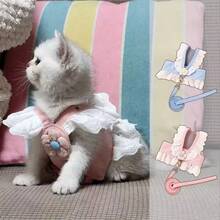 Pet Leash For Small Dogs And Cats, All-Season Universal Chest Harness, Dog Chain, Dog Supplies, Princess Style Lace Trim Pink Skirt Edge Cat Leash Harness For Spring And Summer Walking - Multiple Styles - View 7