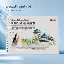 1pc Acrylic Marker Dedicated A4 Drawing Pad, High-Quality Painting Paper Spiral Coil Notebook, Double-Sided Drawing, Ink Resistant To Bleeding, Smooth Coloring With Even Tones, Suitable For Art Students Hand Drawing, Daily Doodling, Outdoor Sketching, Quick Sketches, Universal Drawing Notebook For Students And Adults - Drawing Marker - View 3