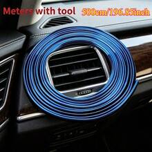 5M/196.85 Inch Universal Soft Car Decorative Trim - Car Interior Dashboard And Door Decorative Trim, Includes Door Center Console Gap Strip, Dashboard Decorative Strip, Bright Strip, Modification Accessories, Door Sill Protector, Universal Car Tool - A - View 8