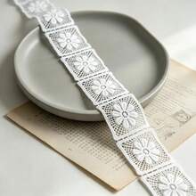 Retro Embroidered Lace Ribbon Tassel Lace Trim, 1.65 Inches Wide. Lace Decorative Technique. Suitable For DIY Embroidered Bed Skirts, Wedding Party Decorations, Jumpsuits, And Craft Decorations | Embossed Design | Decorative Item - Multicolor - View 4