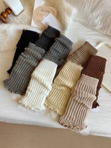 1 Pair Women's Candy Color Leg Warmers, Comfortable Casual Leg Warmers For Autumn/Winter, Cozy - Multicolor - View 8