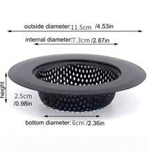 1pc Kitchen Sink Strainer & Anti-Clogging Device, Black Round Hollow Drain Plug, Stainless Steel Garbage Disposal Filter Basket, Universal Kitchen Sink Drain Filter, Essential Apartment Kitchen Accessory, Saudi National Day Gift, Christmas Gift, Halloween Gift - Multiple Styles - View 5