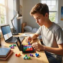 Puzzle Piramida 3D 200 Tingkat, Latihan Berpikir Logis 2D/3D untuk Anak, Mainan Edukasi Meja untuk Perjalanan, Hadiah Liburan/Ulang Tahun, Tantangan Pengembangan Berpikir, Pertempuran Interaktif, Puzzle Piramida Manik Ajaib untuk Kebijaksanaan Anak, Mainan Edukasi Pembelajaran Dini, Permainan Papan Interaktif Orang Tua-Anak, Pertemuan Keluarga, Alat Penghilang Stres, Latihan Otak, Cocok untuk Anak dan Dewasa, Hiburan Santai Penghilang Stres, Belajar Sambil Bermain, Melatih Kemampuan Berpikir dan Konsentrasi Anak, Warna Acak - MultiWarna - View 4