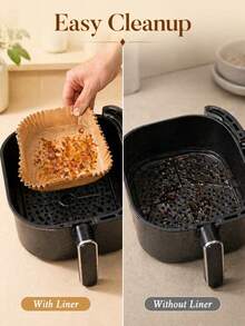 400-50Pcs Disposable Air Fryer Paper Liners, 6.5in Size, Compatible With Multiple 3‑5 QT Air Fryer Models, Home Kitchen Goods, Consumable Accessories For Household Daily Cooking Scenarios, Birthday,Back To School,Home Decor,Kitchen Accessories - Multicolor - View 3
