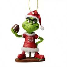 The Grinch The 11Pcs/Set Football‑Themed 2D Flat Christmas Tree Hanging Ornament, Perfect For Xmas Tree Decor And Holiday Party Layout, And Ideal As Car Rear‑View Mirror Pendant And Festival Gift. - Multicolor - View 4