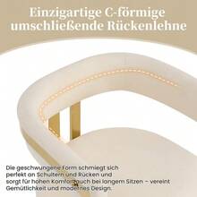 2 Dining Chairs, Comfortable And Breathable, Suitable For Restaurants, Living Rooms, Cafes And Other Places, Modern Style, Galvanized Chair Legs In Gold Color, Chenille Fabric, Beige + Gold - Beige + Gold - View 8