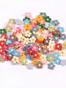 10/20/30/50入 1.5cm 多色五瓣花蕾絲布貼（無背膠）DIY手工材料 衣帽裝飾配件 隨機混色 - A - 查看 2