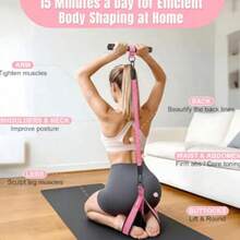 Foot Pedal Resistance Band Home Fitness Sit-Up Assistant Abdominal And Leg Slimming Elastic Rope, Pink Latex Foot Pedal Resistance Band - Multicolor - View 2