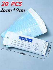 400/200/50/20pcs/Pack 90*230mm Disposable Nail Tool Sterilization Bags, Suitable For Nail Drill Bits, Sanding Strips, Steel Pushers, Etc., With Self-Sealing, Sterilization Indicator, Nail Supplies, Nail Tools, Nail Art Tools, Nails, Nail Tools (Suitable For Nail Extensions) - Blue and White - View 19