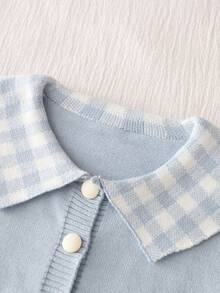 Girls' Fashion Knitted Sweater Set, Long Sleeve Cardigan And Skirt 2 Pieces Children's Autumn/Winter Outfit, Sweater Jacket - Mint Blue - View 3