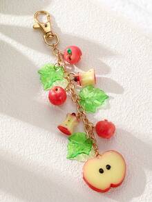 1 pieza/2 piezas de colgante elegante y moderno con forma de bola de billar roja número 8, cereza, fresa, corazón, pajarita, piedra marrón asimétrica, adecuado para la decoración del bolso d - Multicolor 5 - Ver 6