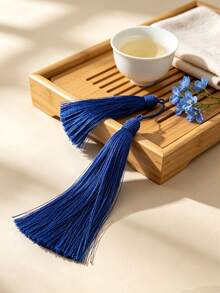 絲綢流蘇，衣飾裝飾配件，DIY流蘇裝飾，流蘇吊飾，流蘇飾品，帽子流蘇 - 8.5cm寶藍色 - 查看 6