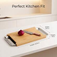 AMAZINGWOOD Large Portable Outdoor Bamboo Cutting Board With 2 Slide-Out Drawers - Non-Slip Polished Bamboo Chopping Station Suitable For Beach Grilling, Campfire Cooking, RV Travel, Space-Saving With Storage Drawers For Parties & Holiday Gatherings - Multifunctional Cutting Board - View 4
