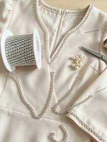 1pc-5 Yards DIY Rhinestone Sewing Craft Chain - White - View 5