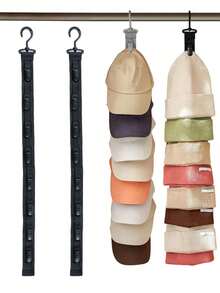8-Clip Wall Mount Hat Rack, Caps Wall/Door Organizer, Hat Hanger, Hanging Hat Organizer, Helps Save Space & Display Your Cap Collection, For Bedroom, Closet - Multicolor - View 2