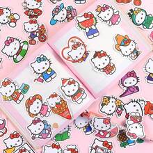 100pcs Sanrio 2-3 Inch Hello Kitty Cute Doodle Waterproof Stickers, Suitable For Holiday Parties, Laptops, Water Bottles, Bumpers, Computers, Phones, Notebooks, Etc. (Random Style) - Multicolor - View 9