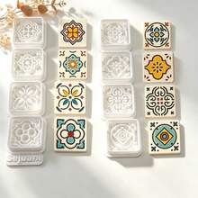 9Pcs Vintage Boho Tile Pattern Clay Cutters DIY Handmade Earring Jewelry Making Craft Molds Supplies - 9pcs - View 6