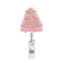 1pc Christmas Santa Claus Coffee & Pink Sauce Retractable Badge Holder Clip, Suitable For ID Cards, Doctor Badges, Nurse Badges, Teacher Name Tags And More - Multicolor - View 8