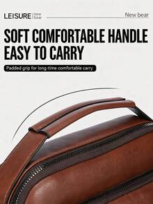 1pc Men's Vintage PU Crossbody Bag, Multi-Compartment Large Capacity Handbag, Business Commute Shopping One Shoulder Small Backpack - Crossbody Bag - View 8