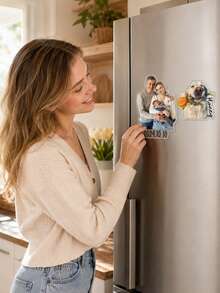 Custom Photo Fridge Magnets, Die-Cut Personalized Fridge Magnets, Personalized Magnetic Stickers, Suitable For Refrigerator, Storage Cabinet, Toolbox And More - Multicolor - View 6
