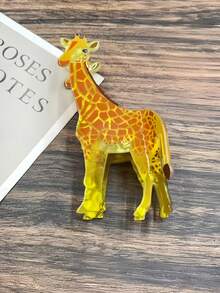 1pc Cute Giraffe Shaped Acetate Fiber Hair Clip, Cartoon Animal Design, Brown Spotted Pattern, Acrylic Hair Accessory, Fun Wildlife Theme, Suitable For Women And Girls Hair Accessories - Multicolor - View 13
