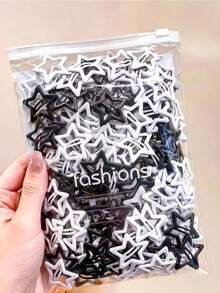 5/30pcs Women's Y2K Pentagram Metal Hair Clips Suitable For Daily Use - Black - View 4