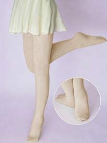 1 Pair Children's Ballet Dance Tights, Girls' Dance Socks, Pink Salmon Color Pantyhose, Suitable For Daily Wear And Dance Learning For Girls - Pink - View 2