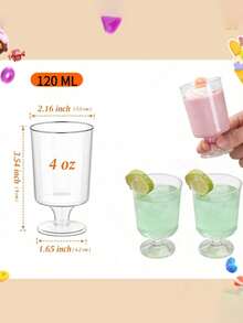 120ml Reusable Plastic Cups, Suitable For Cold Drinks And Desserts, Especially For Pudding, Cheesecake, Mousse, Cocktails, Coffee And Other Beverages. Ideal For Birthday Parties, Weddings, New Year's Eve And Other Celebrations, Can Be Used For Various Occasions Of Beverage Serving. - View 10