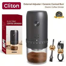 1pc Portable Electric Coffee Grinder, Home Mini Grinder, Adjustable Settings For Coarse & Fine Grinding. 1800mAh Battery, Quickly Grinds, Suitable For Office, Home, Camping & Travel Use. - Black - View 13