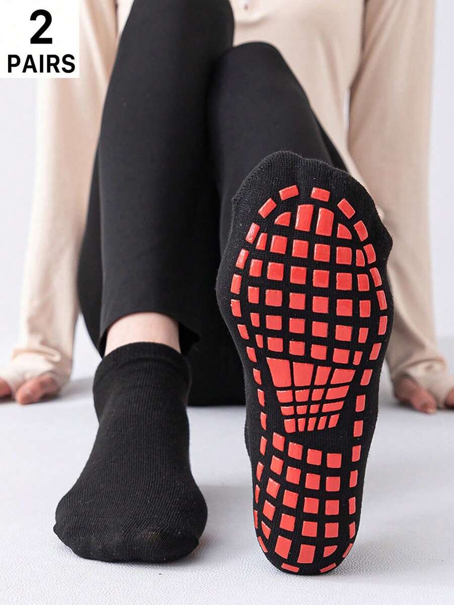 yuluan 2 Pairs Non-Slip Silicone Socks For Men And Women, Floor Socks, All-Season Breathable Adult Yoga Socks, Fitness Dance Socks, Playground Non-Slip Socks, Adult Indoor Non-Slip Socks, Summer Yoga Pilates Socks/Trampoline Grip Socks - Multicolor - View 1