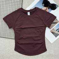 Women's Short Sleeve Sports Top, Running Workout T-Shirt, Summer Short Sleeve Round Neck Elastic Fitness Yoga Top