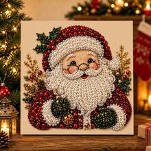 Santa Christmas Tree Multi Pattern Square Framed Diamond Painting Home Holiday Handmade Decor Art, Indoor Wall Decor, Window Display Ornament, Xmas Gift, DIY Rhinestone Painting Kit - Multicolor - View 9