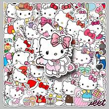 100pcs Sanrio 2-3 Inch Hello Kitty Cute Doodle Waterproof Stickers, Suitable For Holiday Parties, Laptops, Water Bottles, Bumpers, Computers, Phones, Notebooks, Etc. (Random Style) - Multicolor - View 4