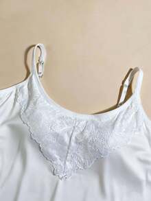 3pcs Plus Size Women Loose Lace Trim Adjustable Strap Sleeveless Camisole Tank Tops, Summer Innerwear & Outerwear - Multicolor - View 10