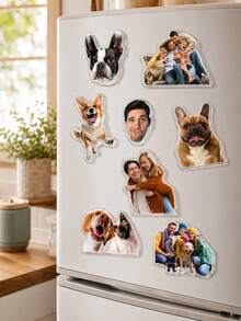 Customized Fridge Magnets, Personalized Photo Magnets Fridge Decor, Acrylic Children, Family, Father, Mother, Family Photo Frame Magnets, Decorative Storage Box - Multicolor - View 3