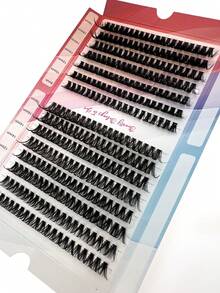 15 Rows 300 Clusters 60/80/100pcs 0.05 0.07 D/DD Fluffy Eyelash Extensions 10-18mm Mixed Length Hot Melt Flower Lash Clusters Thick Curl Individual Lash Clusters Suitable For Party Daily Wispy DIY Lash Extensions Dense Style Reusable False Eyelashes - Black - View 5