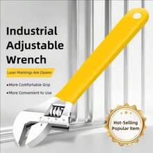 6/8/10/12in Adjustable Wrench Universal Spanner Carbon Steel Dip Plastic Mechanical Workshop Hand Repair Tool Set Car Bicycle - 6 Inches - View 2