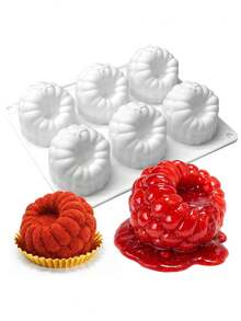 2pcs Raspberry Silicone Molds, 3D Fruit Silicone Molds | 6-Cavity Raspberry Silicone Molds, Suitable For Mousse, Jelly, Chocolate, Cake Decoration - View 4