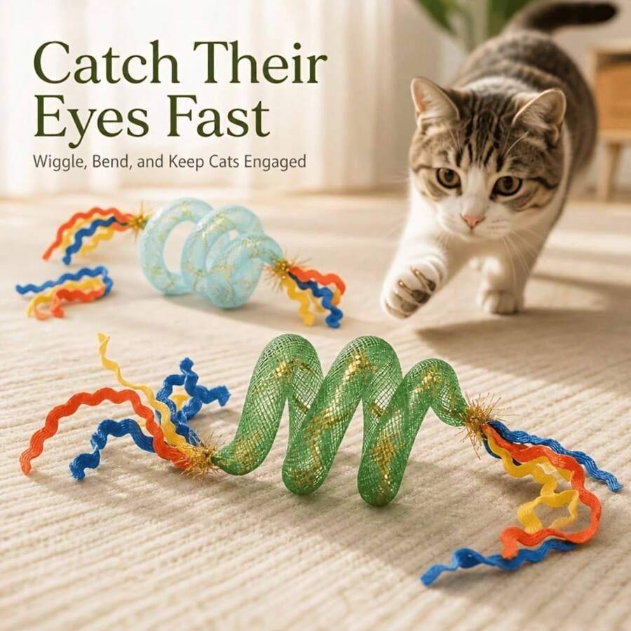 1pc Pet Cat Teaser Throwing Toy, Built-In Crisp Bell, Essential For Cat Self-Entertainment And Boredom Relief, Durable And Hard To Damage, Quickly Attracts Cat's Attention