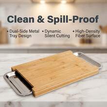 AMAZINGWOOD Large Portable Outdoor Bamboo Cutting Board With 2 Slide-Out Drawers - Non-Slip Polished Bamboo Chopping Station Suitable For Beach Grilling, Campfire Cooking, RV Travel, Space-Saving With Storage Drawers For Parties & Holiday Gatherings - Multifunctional Cutting Board - View 8