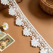 Retro Embroidered Lace Ribbon Tassel Lace Trim, 0.43 Inches Wide. Lace Decorative Technique. Suitable For DIY Embroidered Bed Skirts, Wedding Party Decorations, Jumpsuits, And Craft Decorations | Embossed Design | Decorative Item - Multicolor - View 9
