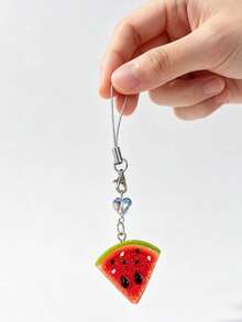 1pc Realistic Fruit Kiwi Watermelon Strawberry Lemon Slice Pendant Keychain, Bag Charm Accessory - Multicolor - View 16