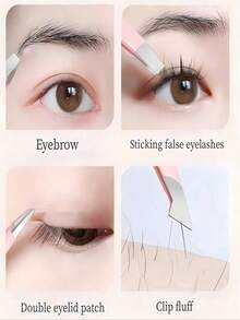 2/4 Stücke Edelstahl Augenbrauen Pinzetten, Präzisions Schrägspitze Pinzette zum Formen der Augenbrauen, zum Anbringen von Wimpern, zur Entfernung von Gesichtshaaren, Make-up Werkzeug für Frauen - Mehrfarbig - Übersicht 8