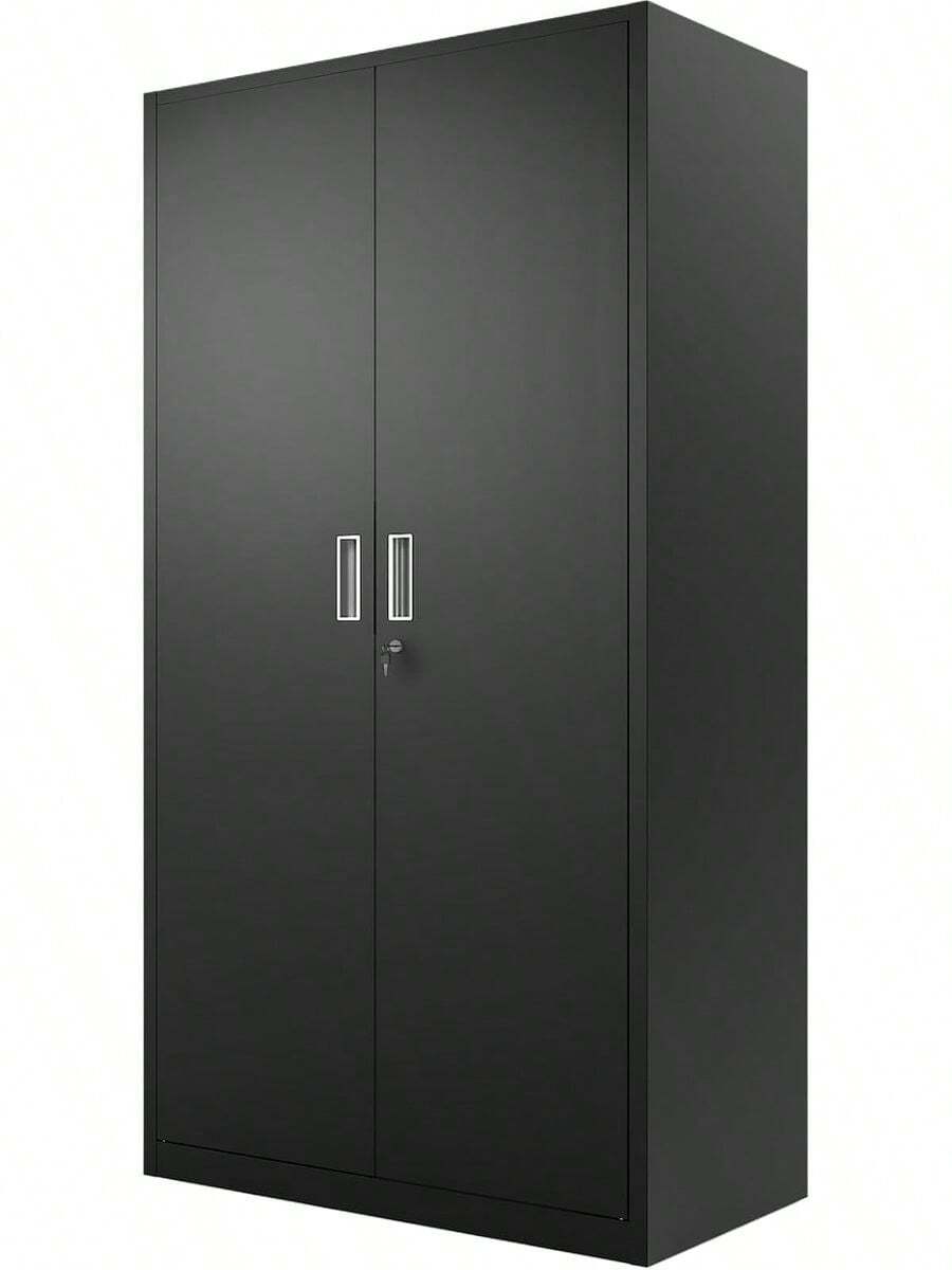 Lockable Heavy‑Duty Freestanding Storage Locker Cabinet, Multi‑Compartment Organizer With Adjustable Shelves, Versatile Furniture For Multi‑Scenario Indoor Decoration - 36"H - View 1