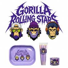 Personalized Rolling Tray Set, Includes Pre-Rolled Cones, Metal Grinder, Smoking Tools, Smoke Shop, GORILLA ROLLING STARS Tray Set, Decorative Tray, Jewelry Tray, Suitable For Personal Hand-Rolling And Party Use, Gift Set, Ideal Gift For Christmas And Halloween - Print - View 9
