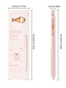 一盒4支装创意猫咪造型0.5mm速干中性笔，速干黑色墨水，轻巧塑料笔身，办公用品黑色中性笔，可爱猫咪珠光闪粉按压式中性笔，书写流畅，适用于办公、日记、猫咪爱好者礼物、新奇文具、创意设计、耐用材质，办公人员专属 - 彩色 - 查看 13