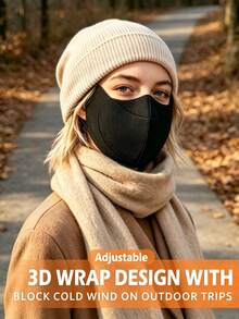 Autumn/Winter Warm Face Mask, With Flip-Up Drinking Hole, Adjustable Elastic Ear Loops, Windproof Warm Face Mask, Suitable For Daily Outdoor Wear - Multicolor - View 9