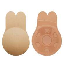 1 Pair Rabbit Ear Breast Lift Stickers, Invisible Silicone Nipple Covers, Reusable Breathable Push-Up Breast Pads, Suitable For Backless Dresses, Non-Slip Adhesive Breast Lift Pads - One Size - View 10