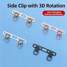 360° Rotating Metal Phone Lanyard Connector Plate, Side-Mount Double-Clip Ultra-Thin Metal Shim, Double-Clip For Stronger Hold, Does Not Affect Phone Calls - Multicolor - View 10